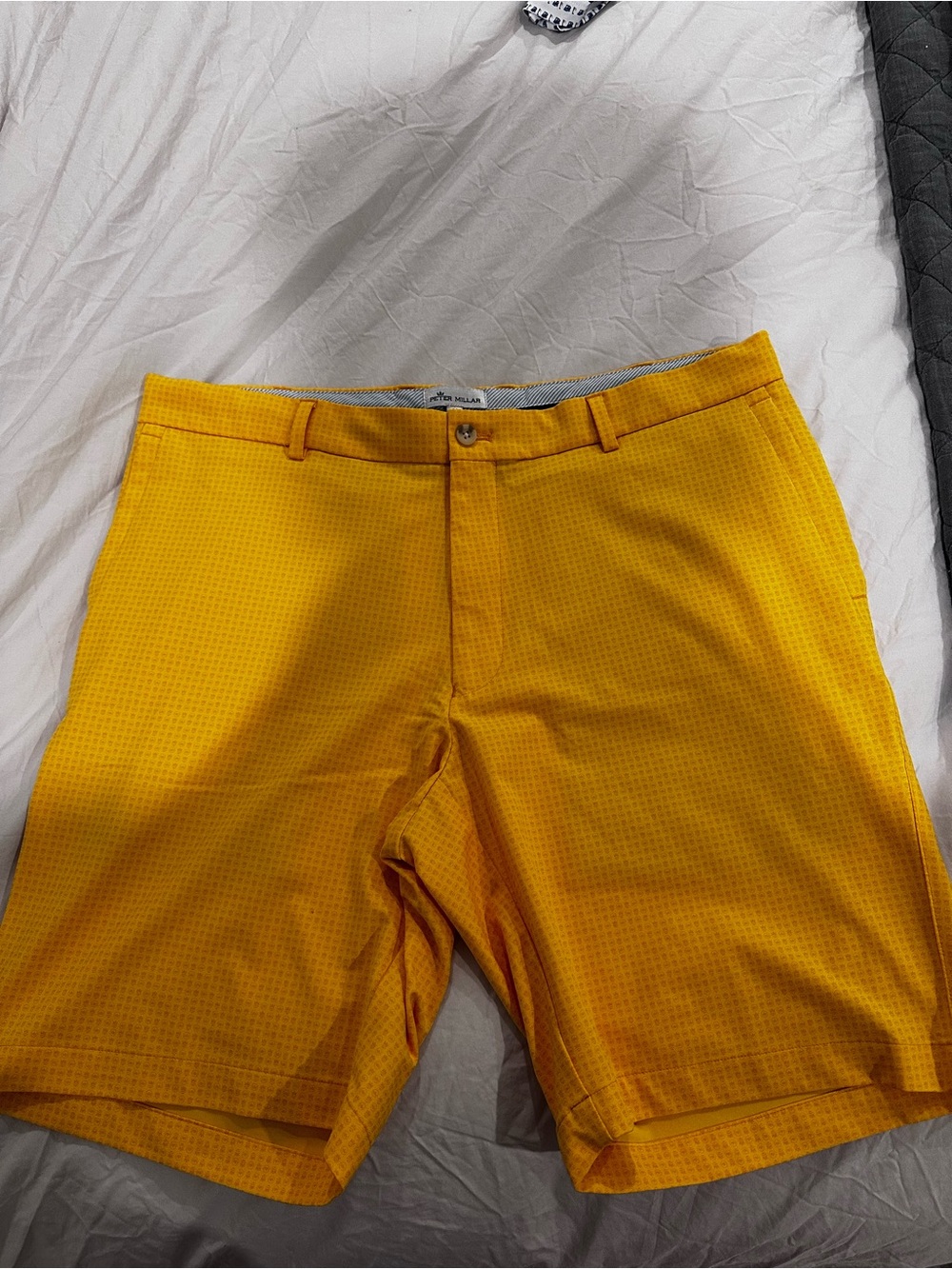 Peter Millar Bright Yellow Patterned Shorts - Picture 2 of 5